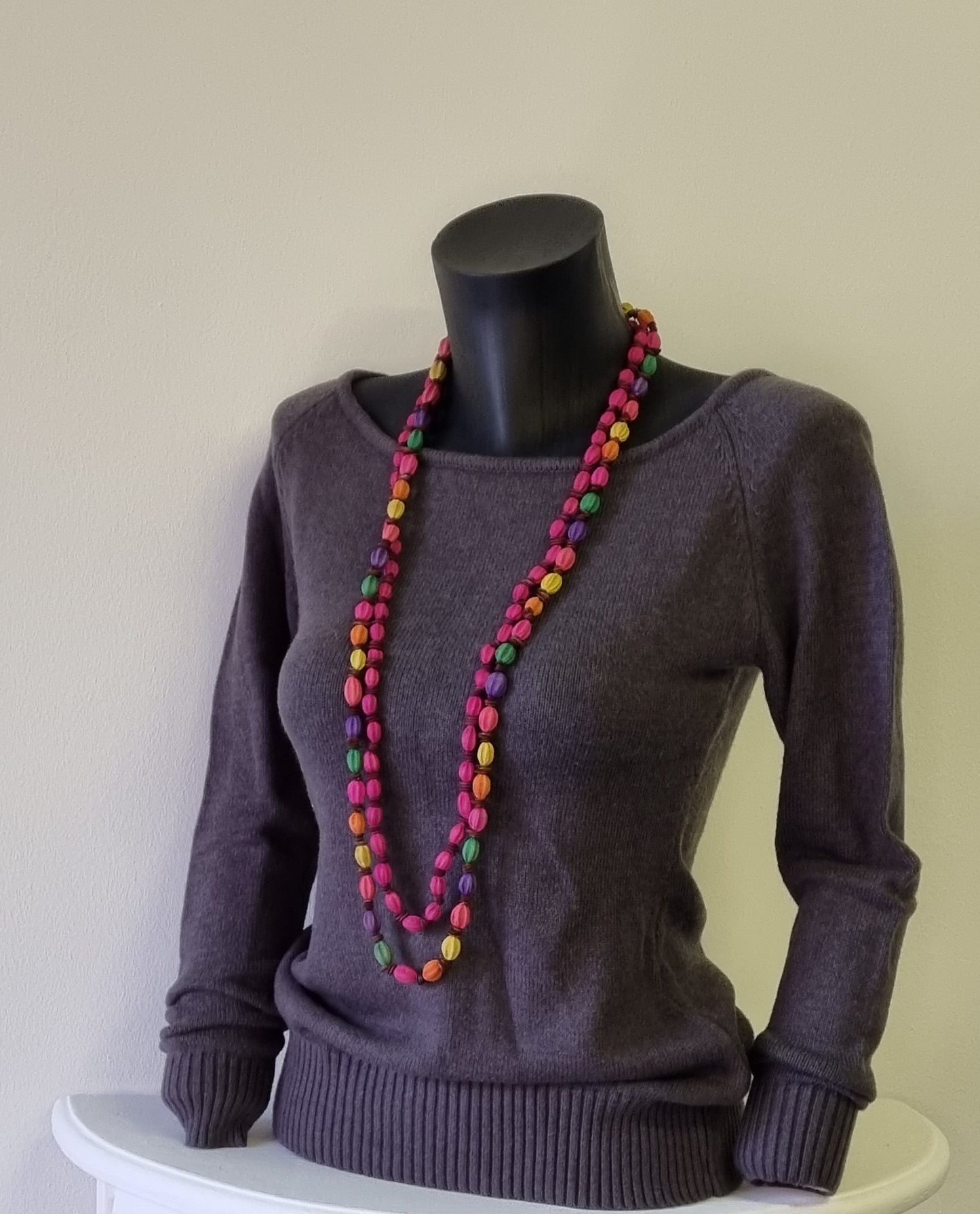 Bon Bon Collection - Dark grey jersey with unique wide rounded neckline