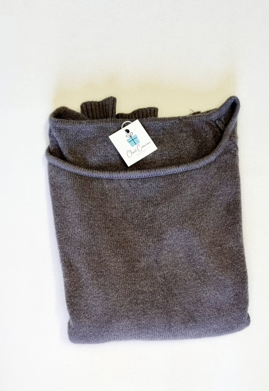 Bon Bon Collection - Dark grey jersey with unique wide rounded neckline