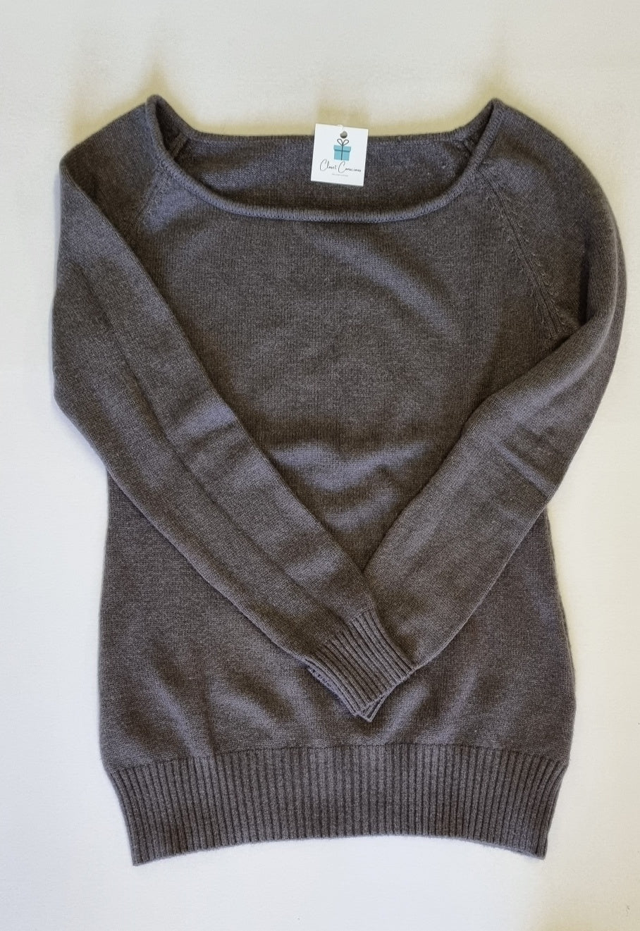 Bon Bon Collection - Dark grey jersey with unique wide rounded neckline