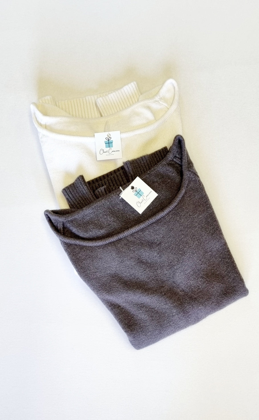 Bon Bon Collection - Dark grey jersey with unique wide rounded neckline