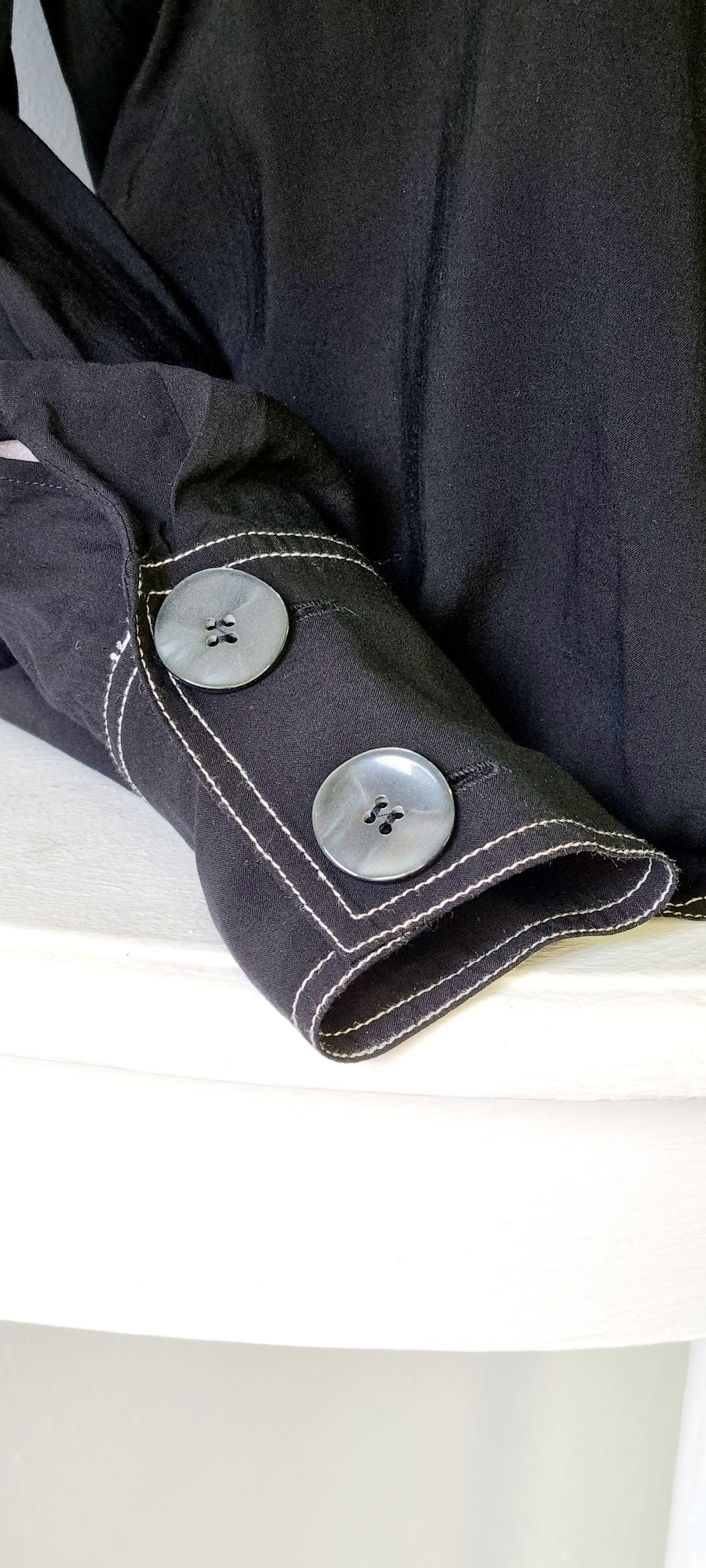 Zara Woman - Black long sleeve shirt with striking white stitching