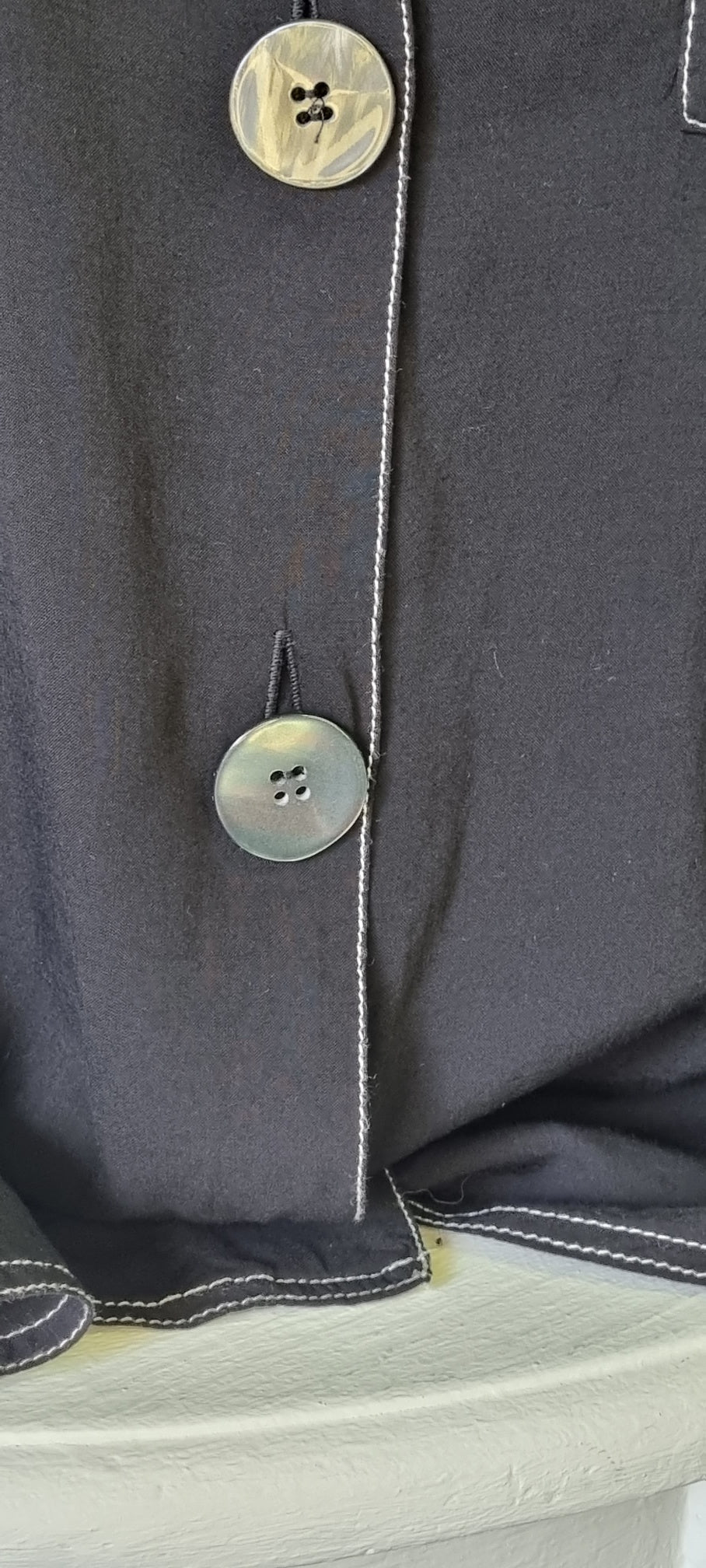 Zara Woman - Black long sleeve shirt with striking white stitching