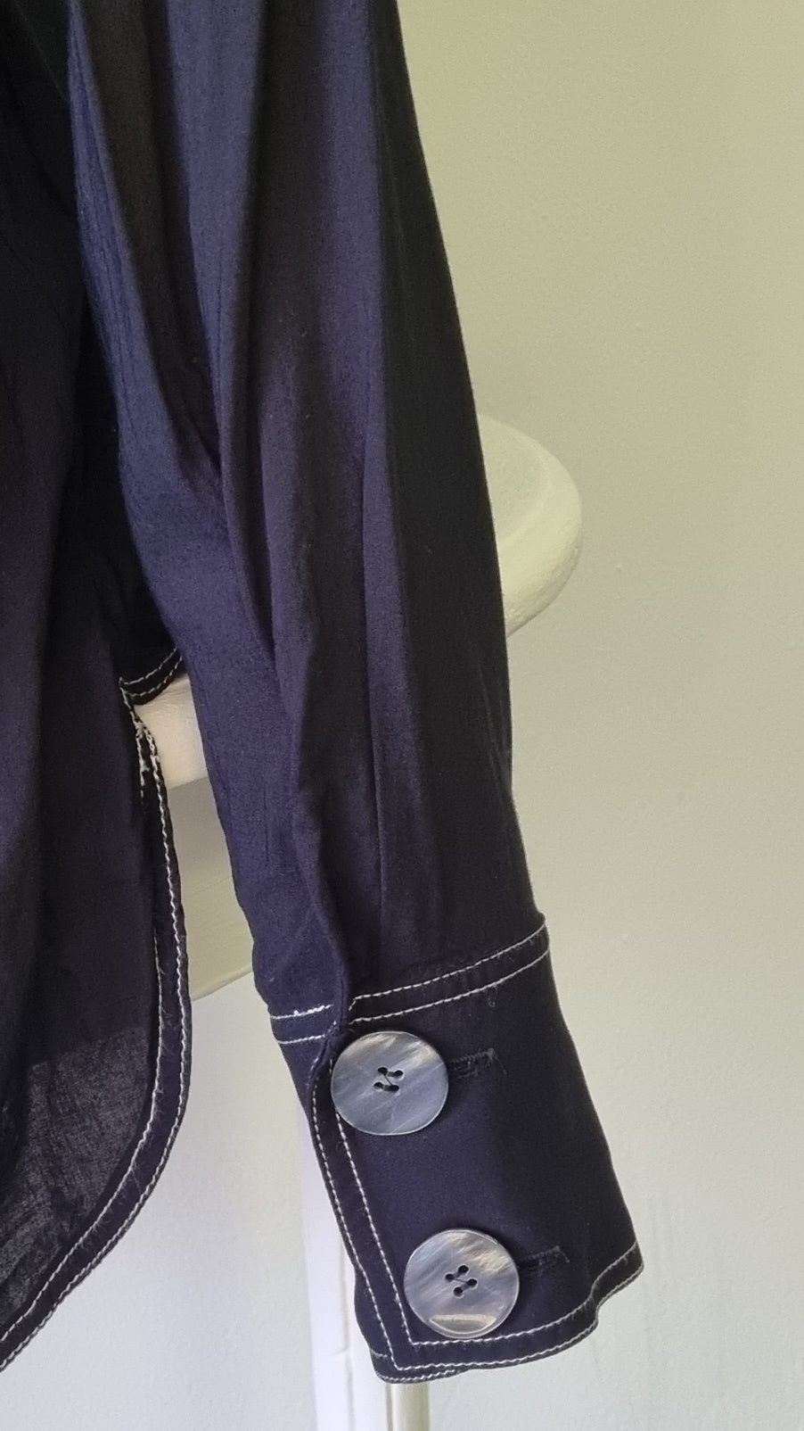 Zara Woman - Black long sleeve shirt with striking white stitching