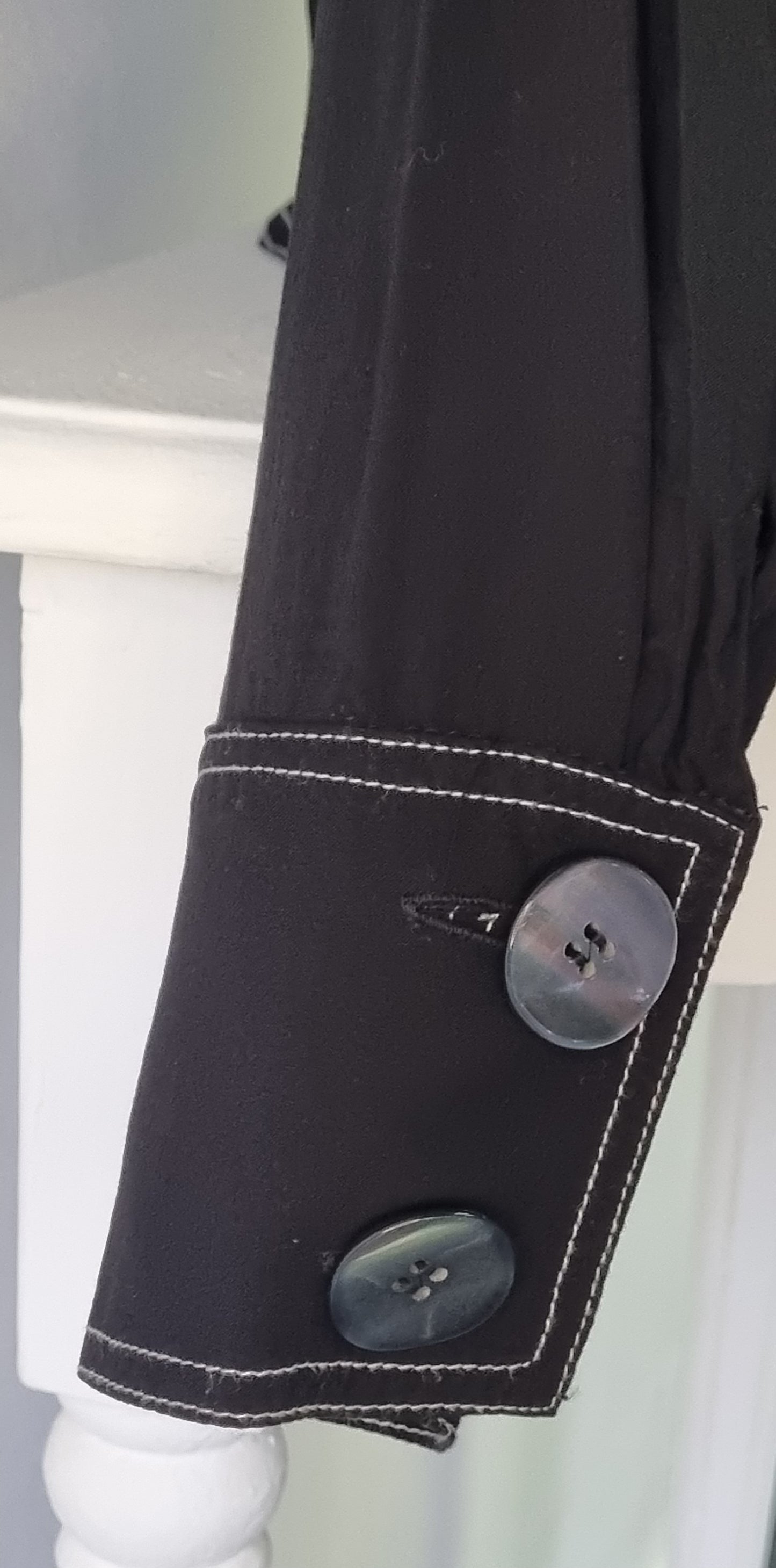 Zara Woman - Black long sleeve shirt with striking white stitching