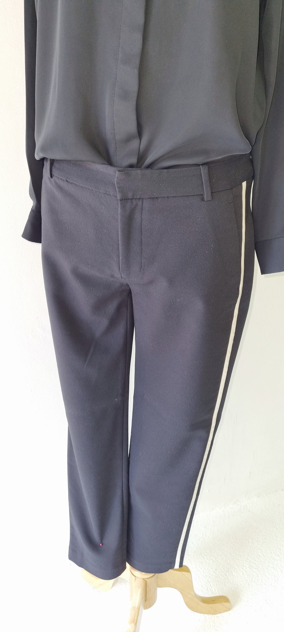 Zara Woman - Black trousers with white stripe on side