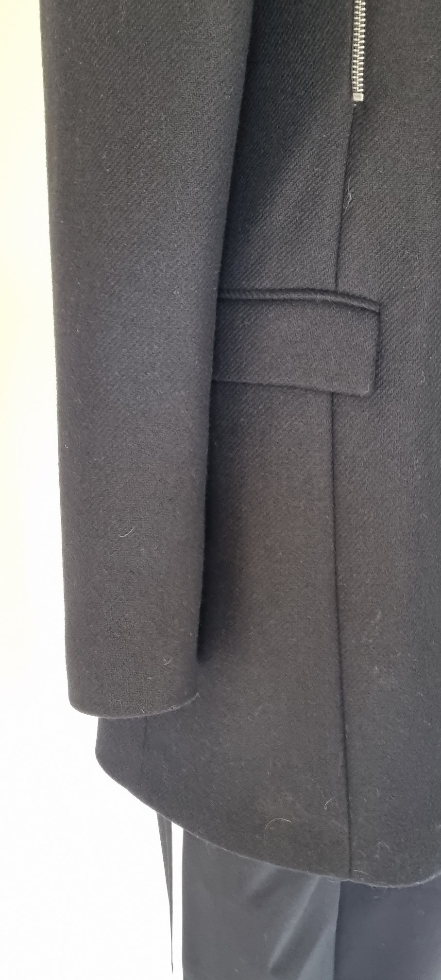 Zara Woman - Black lined winter coat with silver cross over  zip