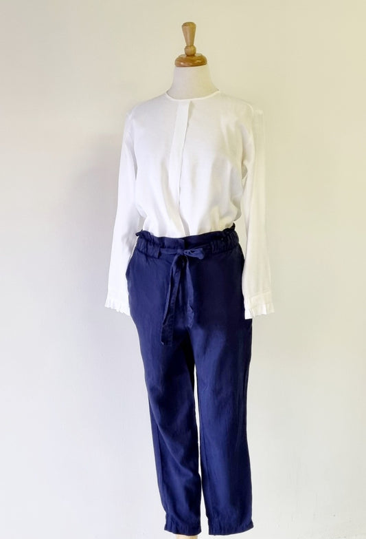 Edition - Dark blue relaxed wide leg trousers