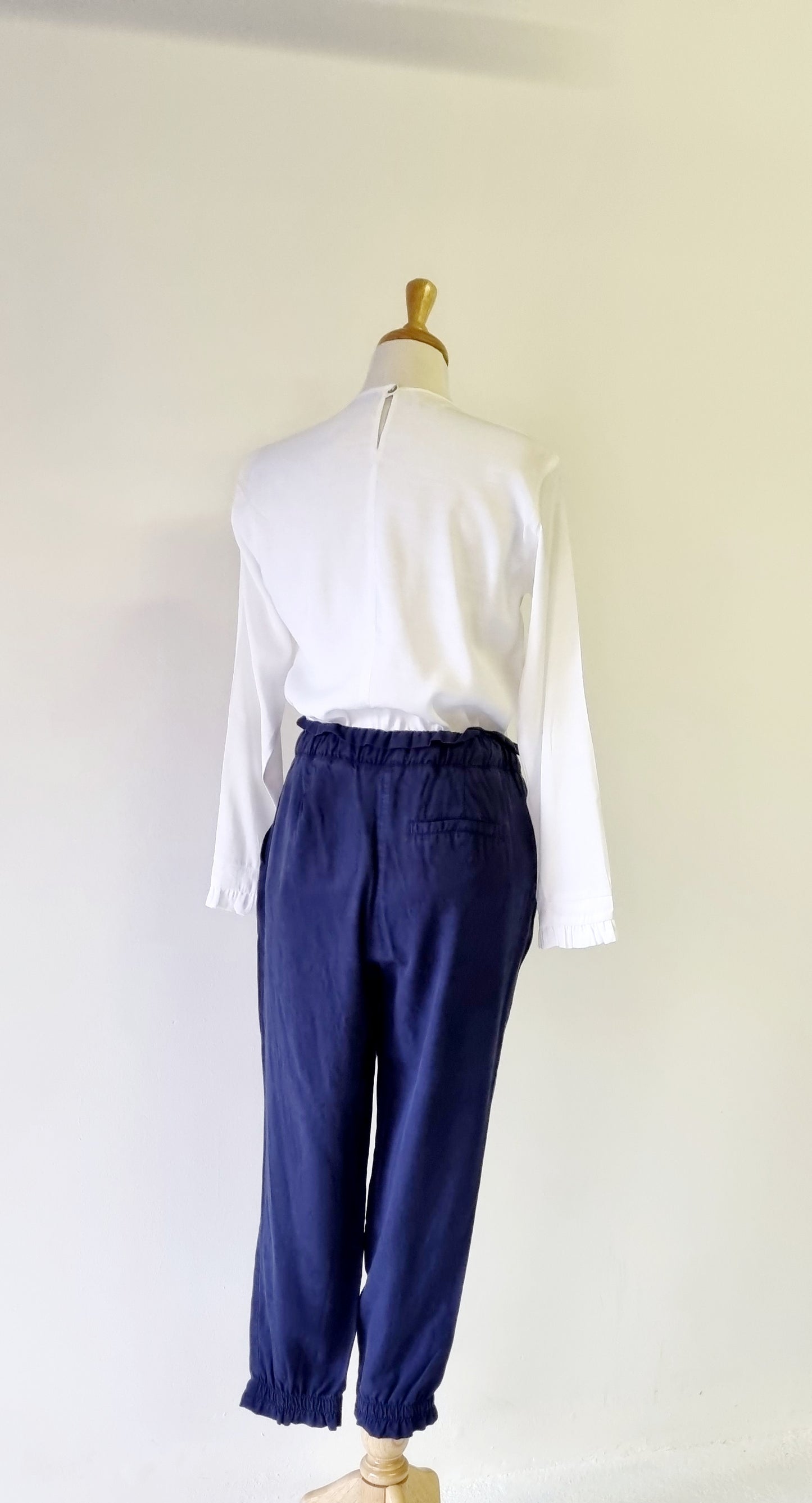 Edition - Dark blue relaxed wide leg trousers
