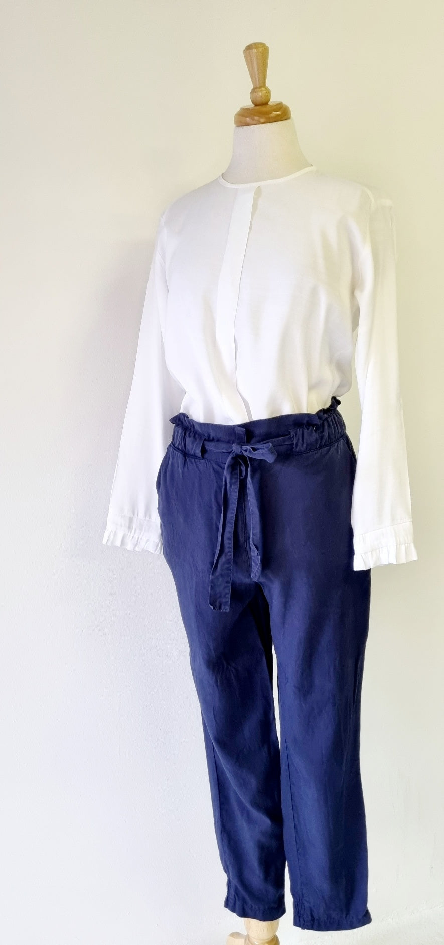 Edition - Dark blue relaxed wide leg trousers