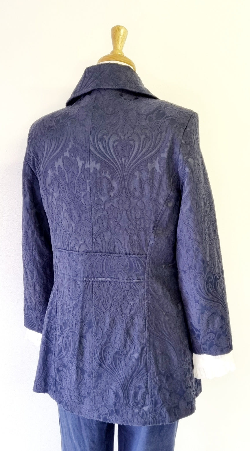Studio w - Blue patterned double breasted coat