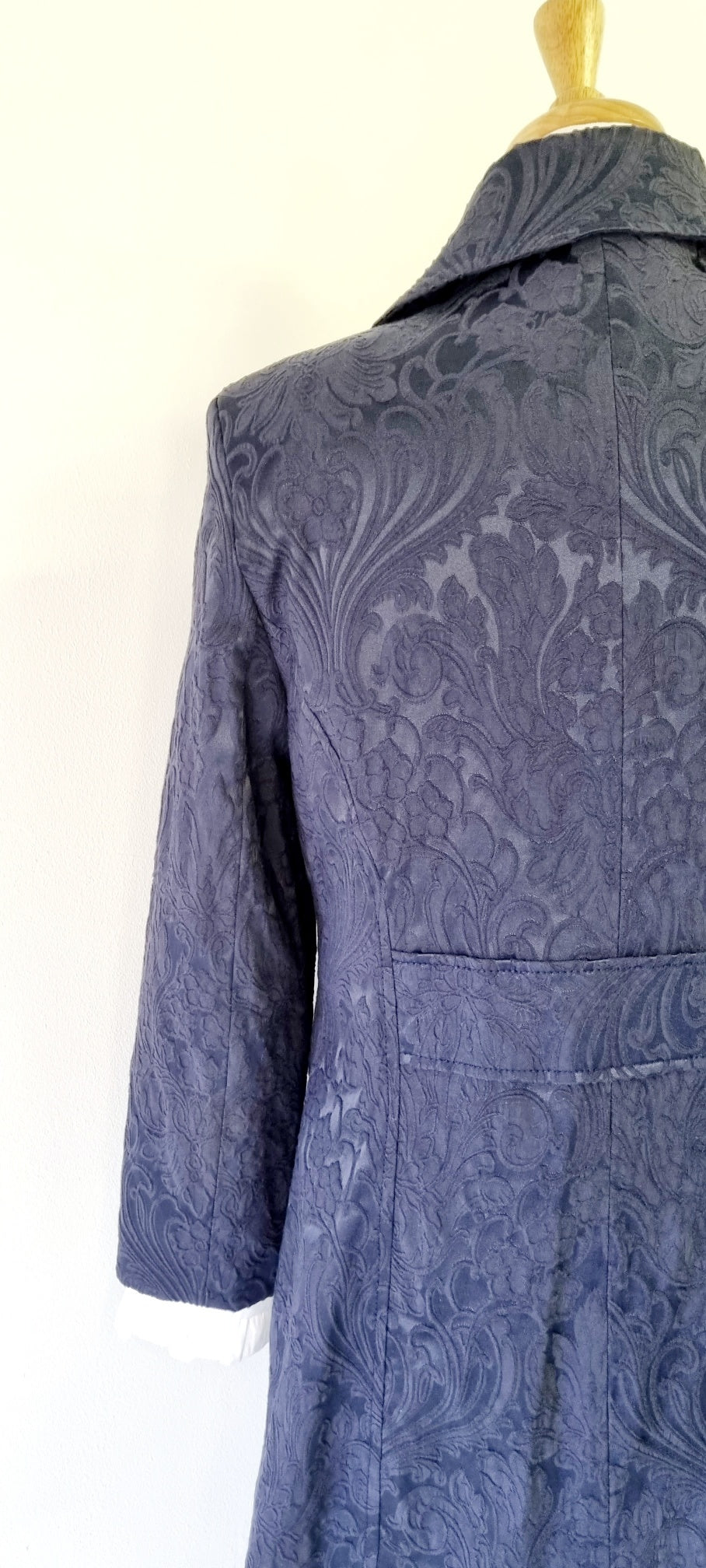 Studio w - Blue patterned double breasted coat