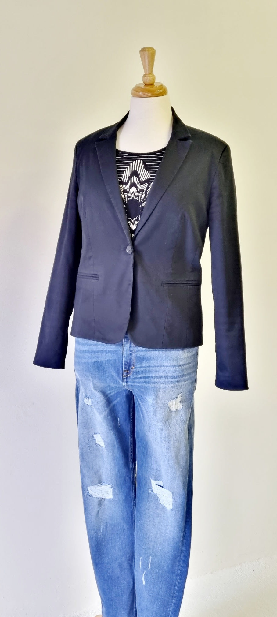 Studio w - Black collared single button blazer