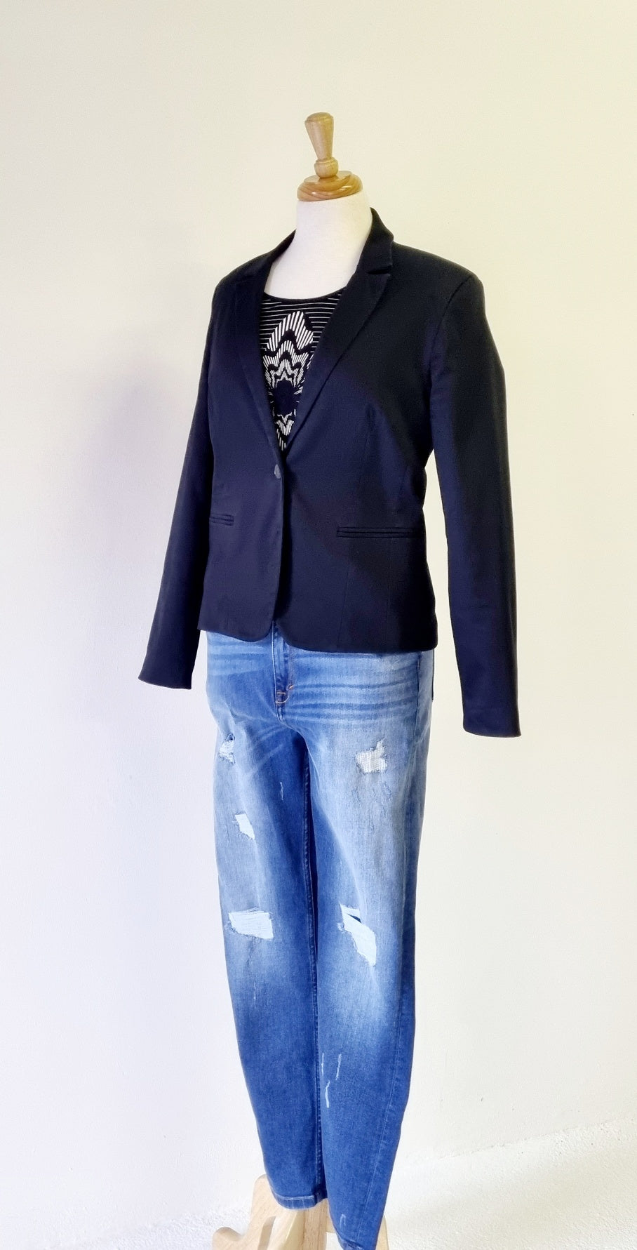 Studio w - Black collared single button blazer