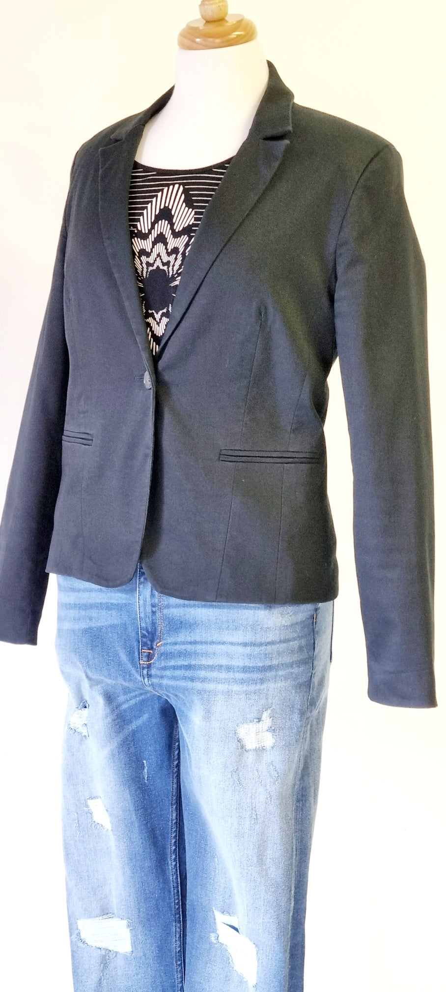 Studio w - Black collared single button blazer