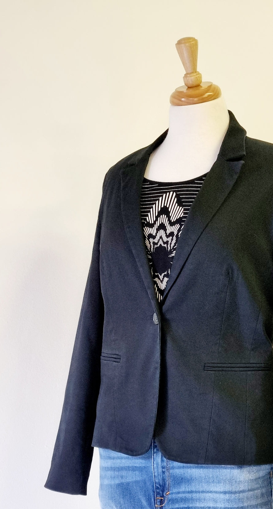 Studio w - Black collared single button blazer