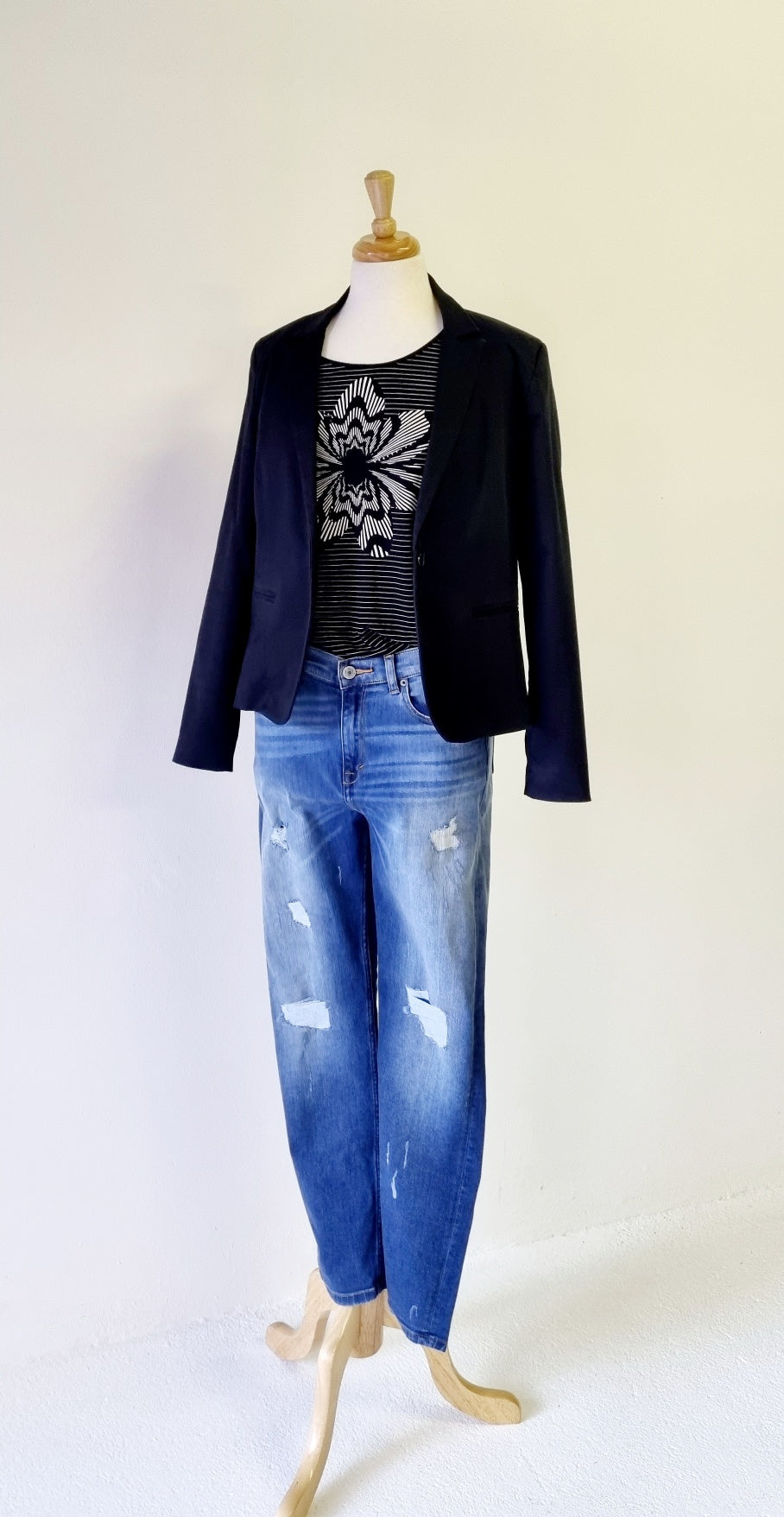 Studio w - Black collared single button blazer