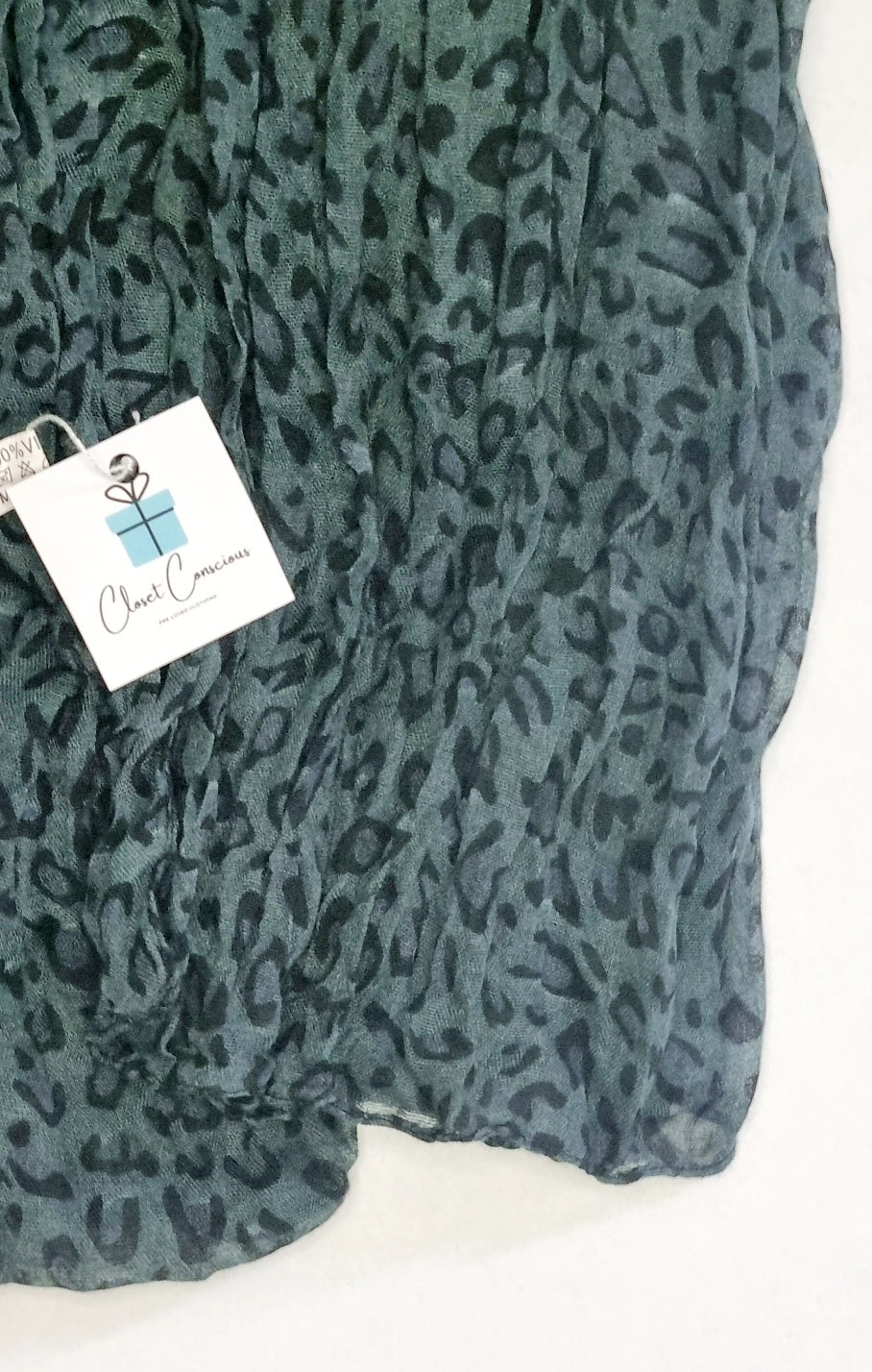 Scarf - Blue & black print scarf