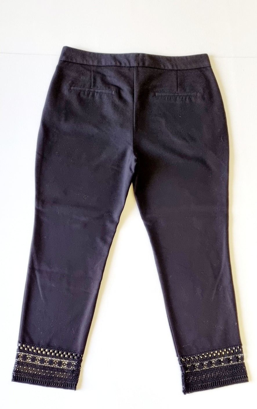 Zara Basics - Black dress pants with crochet hem