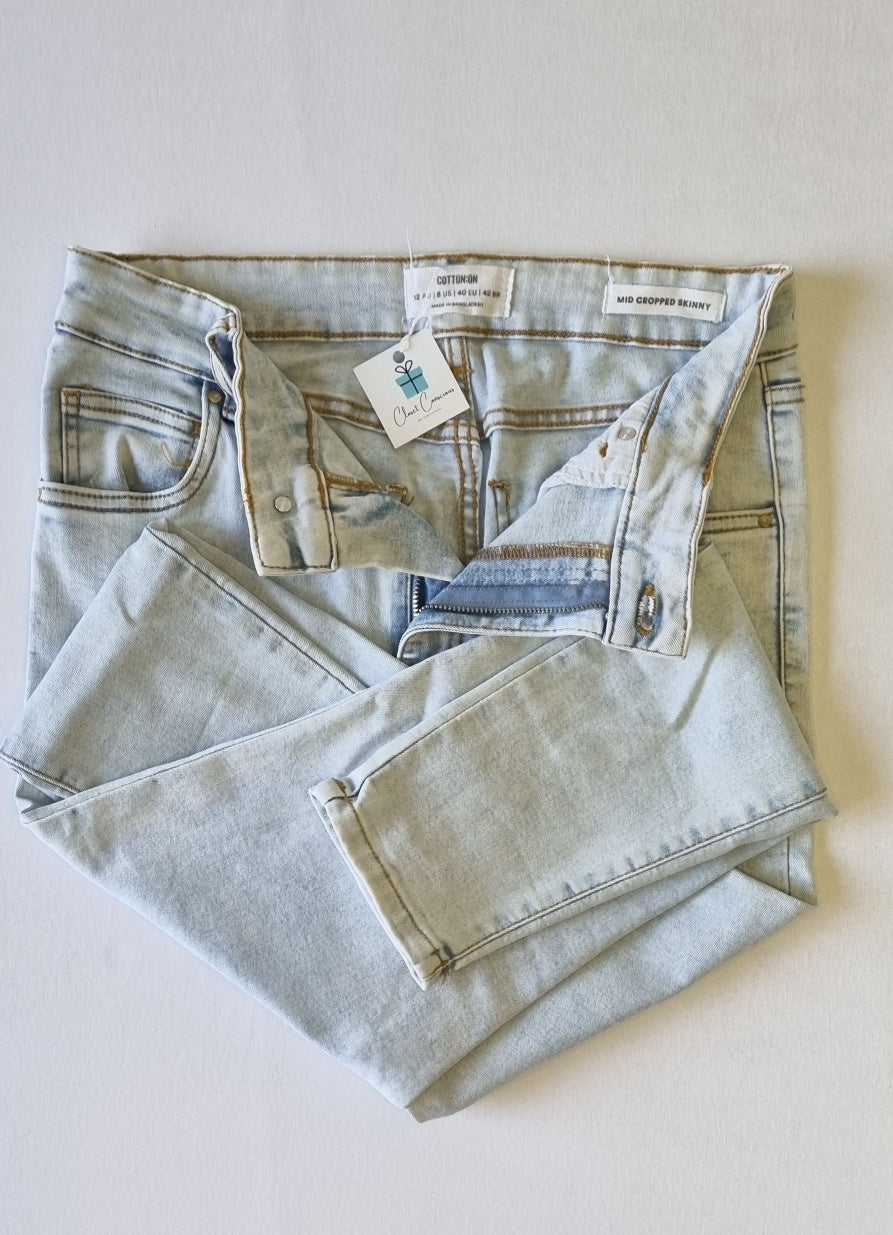 Cotton On - Light blue mid cropped skinny jeans