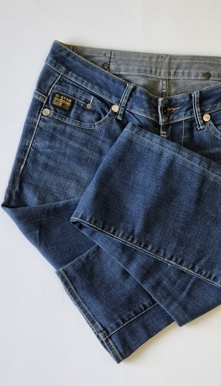 G Star Originals - Raw denim hi-lo waisted straight leg signature denim