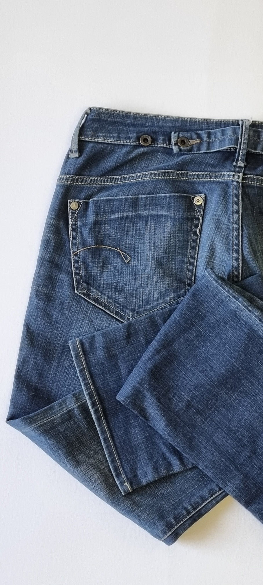 G Star Originals - Raw denim hi-lo waisted straight leg signature denim