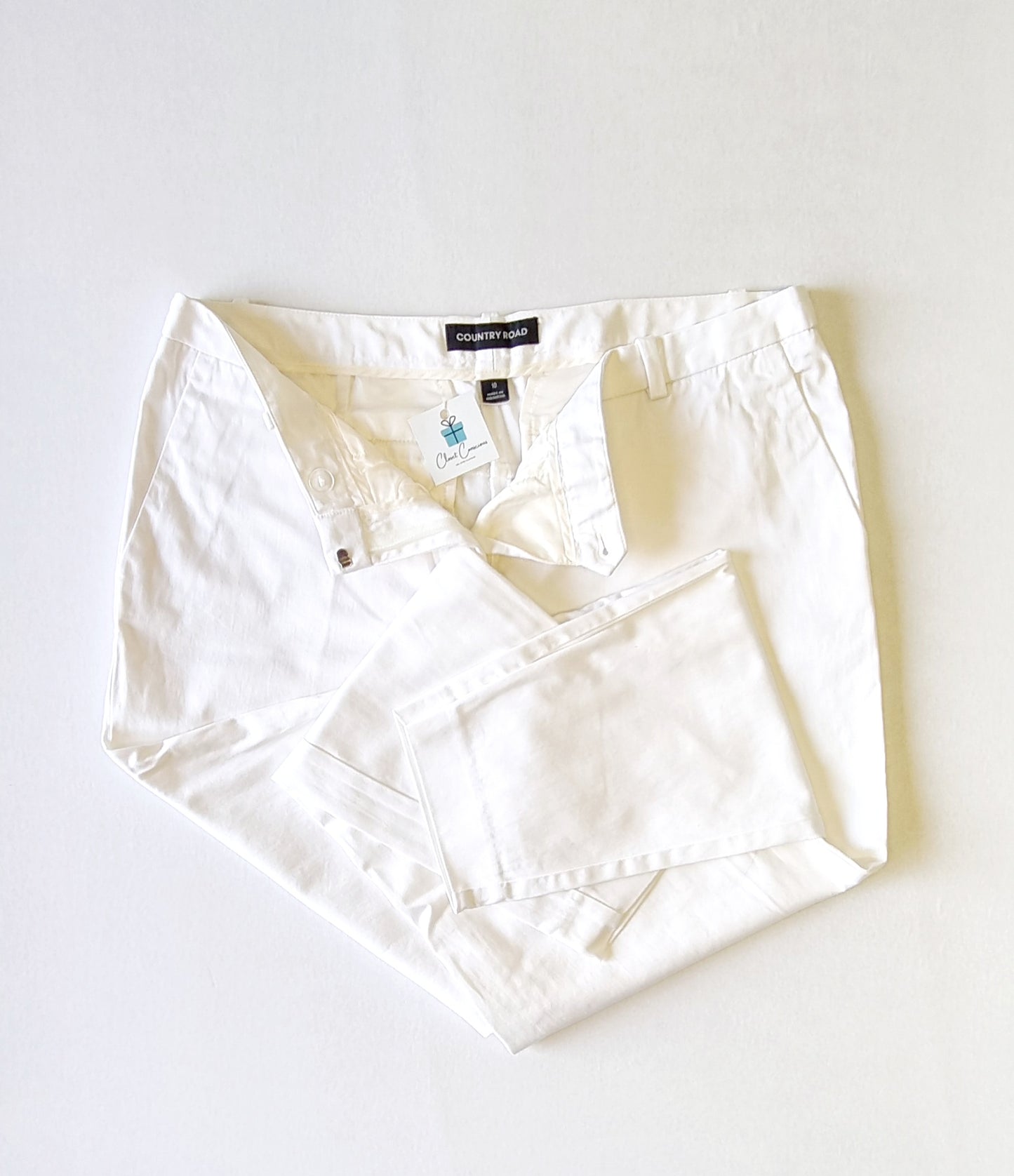 Country Road - White straight legged chino trousers