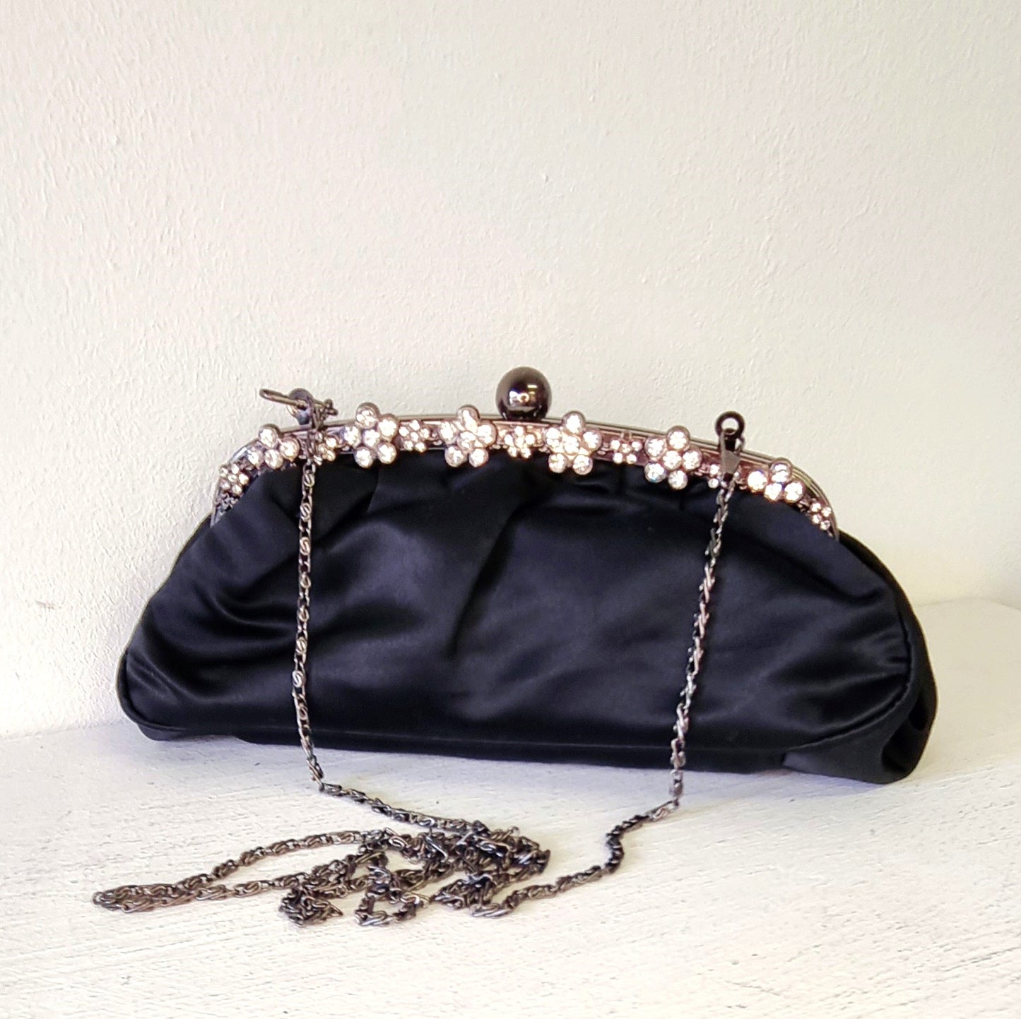 No Brand - Black Satin Evening Clutch Bag