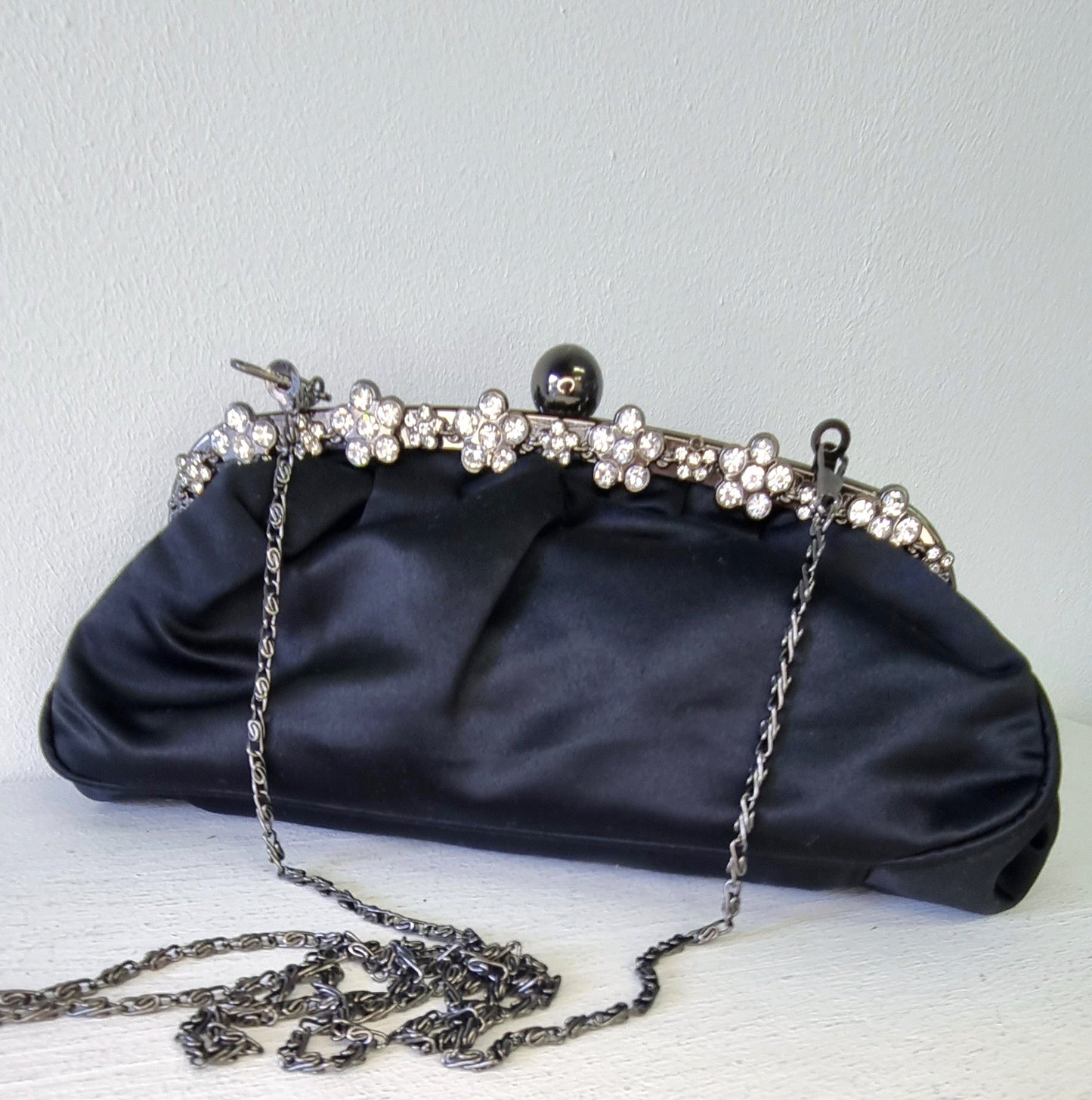 No Brand - Black Satin Evening Clutch Bag