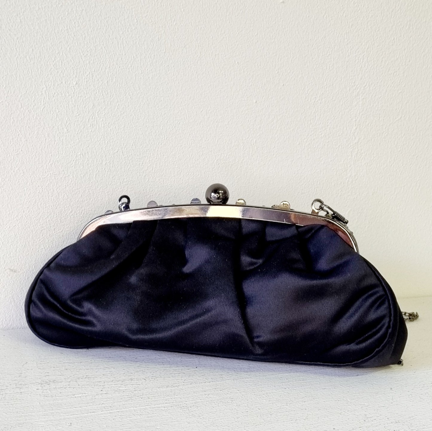 No Brand - Black Satin Evening Clutch Bag