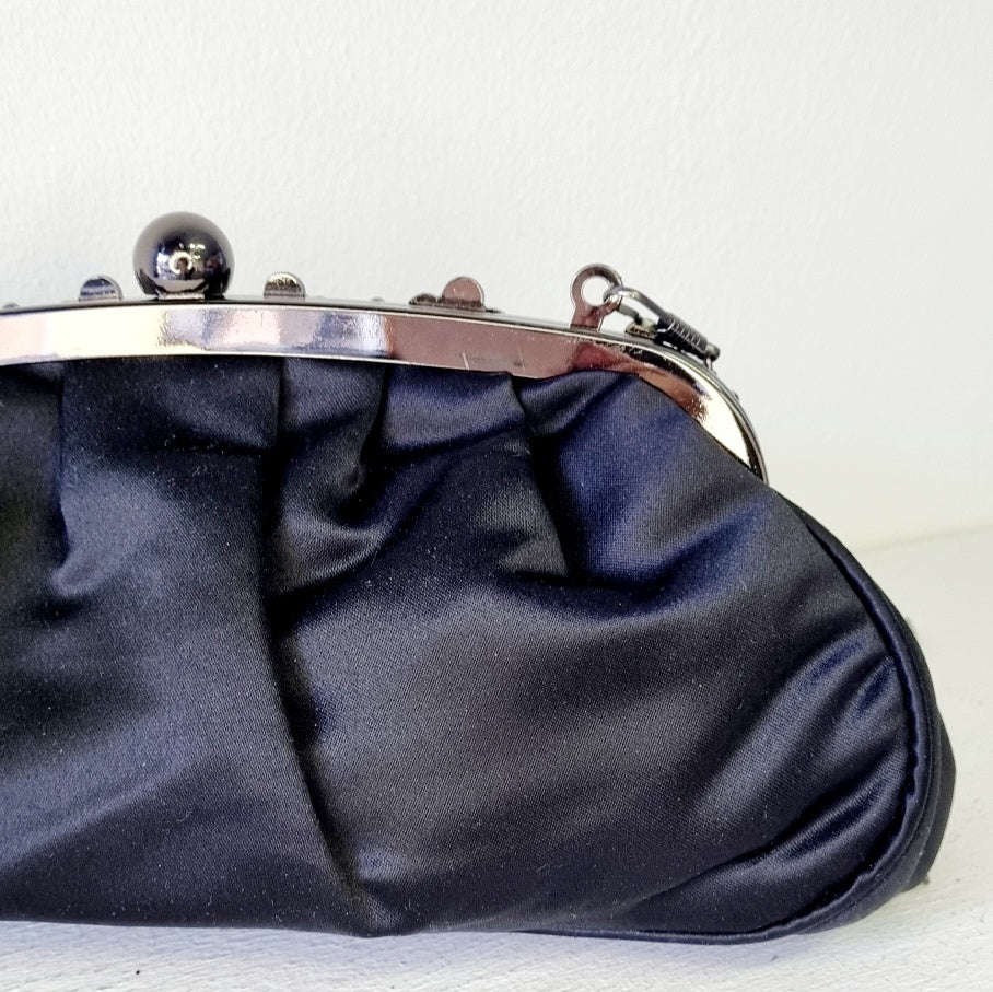 No Brand - Black Satin Evening Clutch Bag