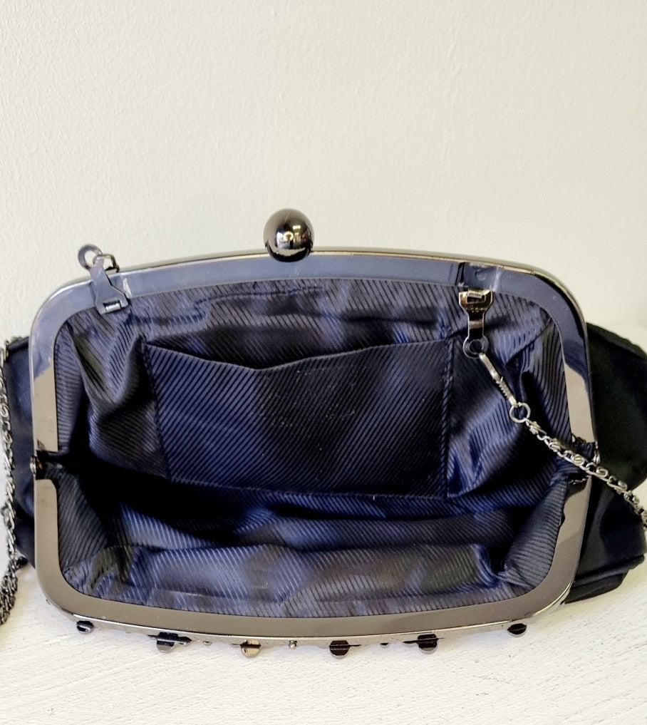 No Brand - Black Satin Evening Clutch Bag