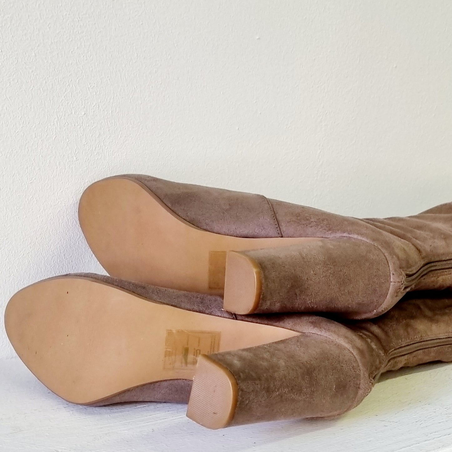 Emotions - Light Brown Thigh Hi Square Heeled Boots