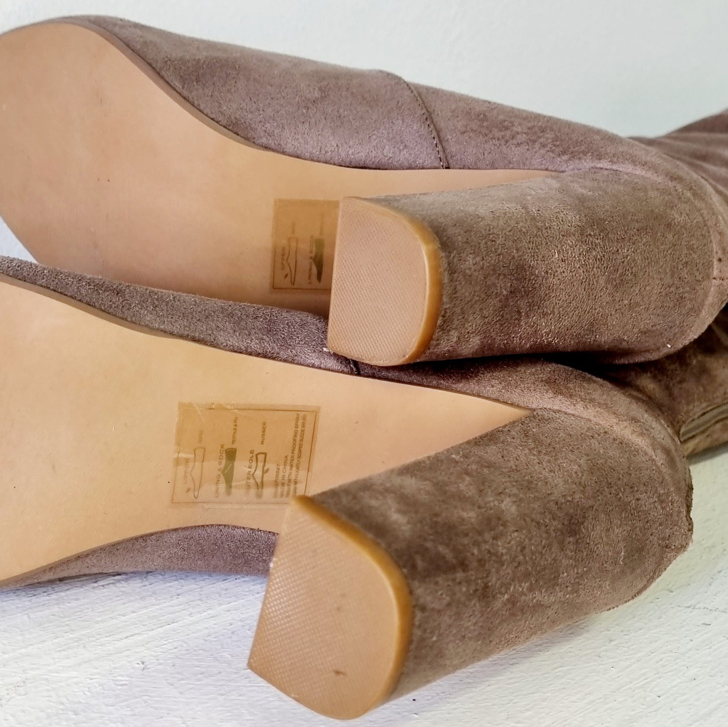 Emotions - Light Brown Thigh Hi Square Heeled Boots