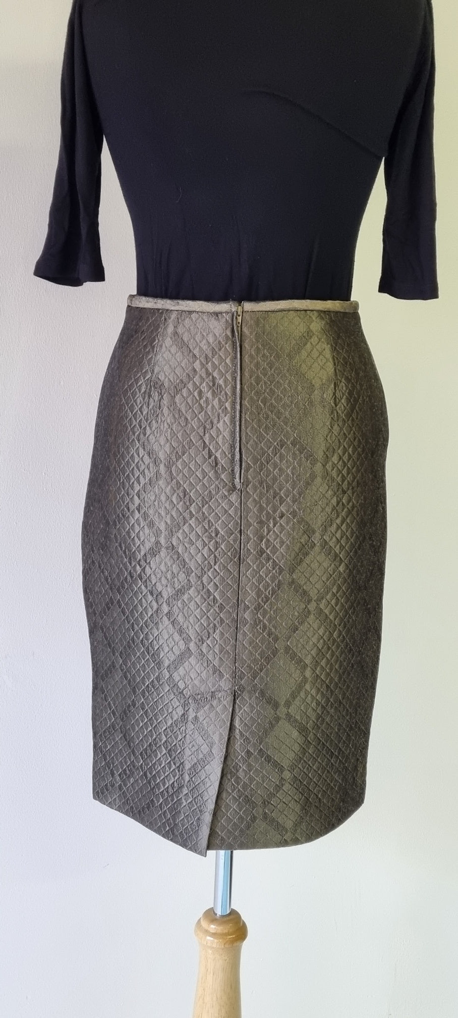 Charlotte - Olive Green Quilted 3 Piece Skirt Suit