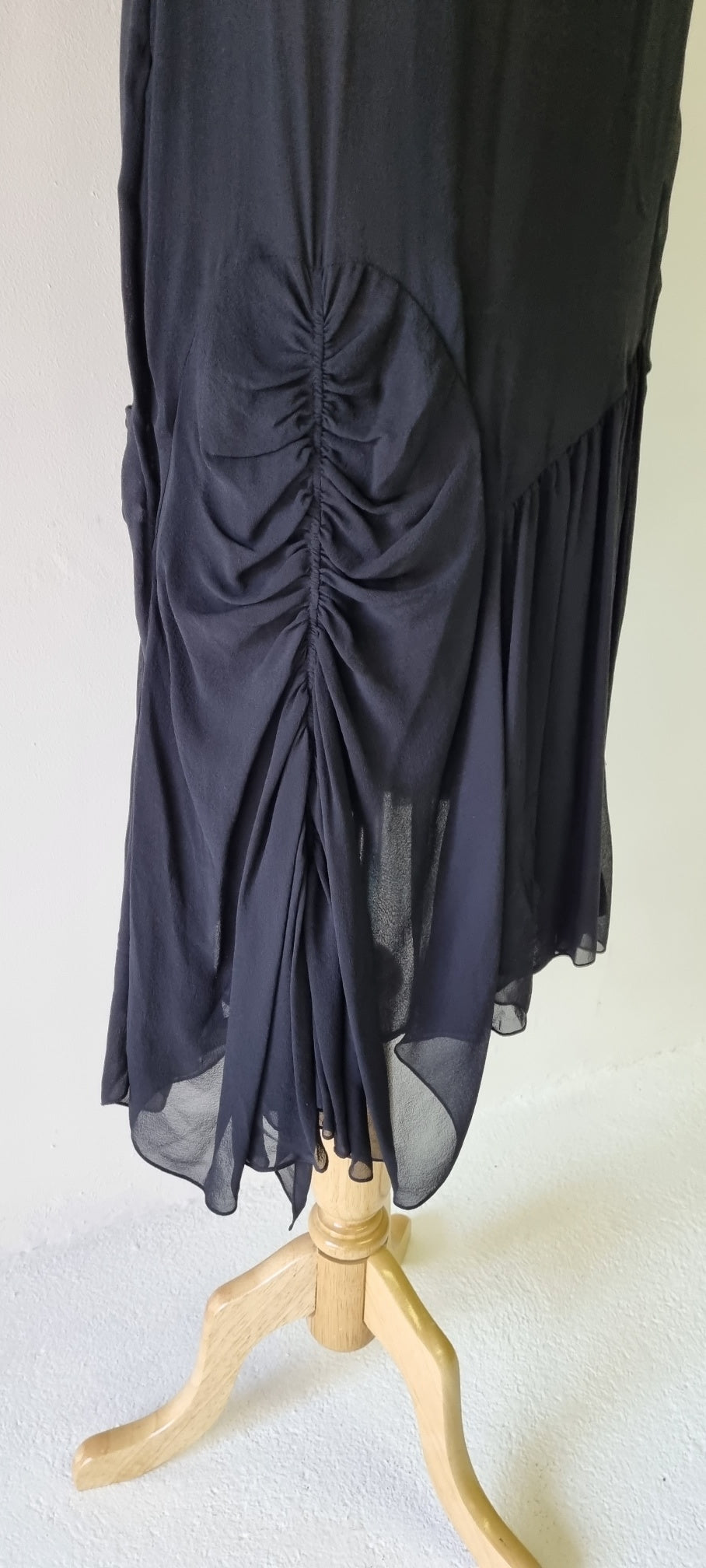 Black Asymmetrical Designer Midi Skirt