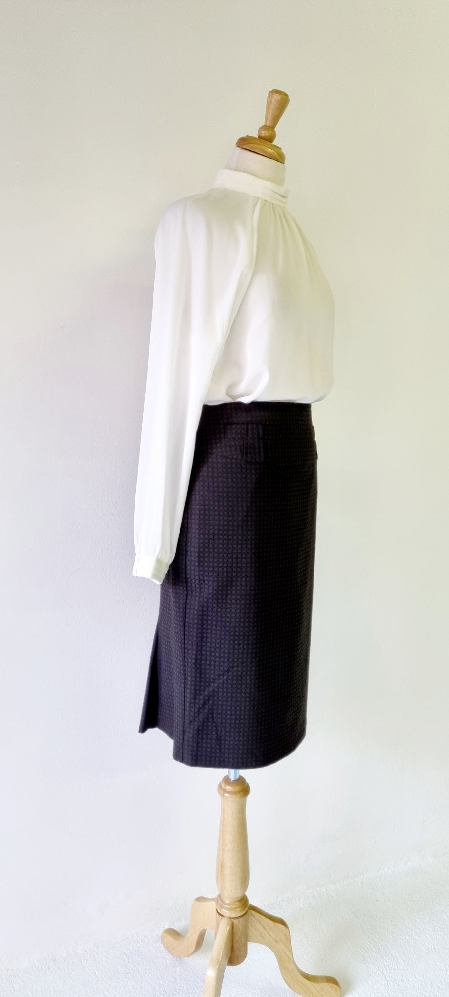Next - Dark brown patterned tailored knee length skirt
