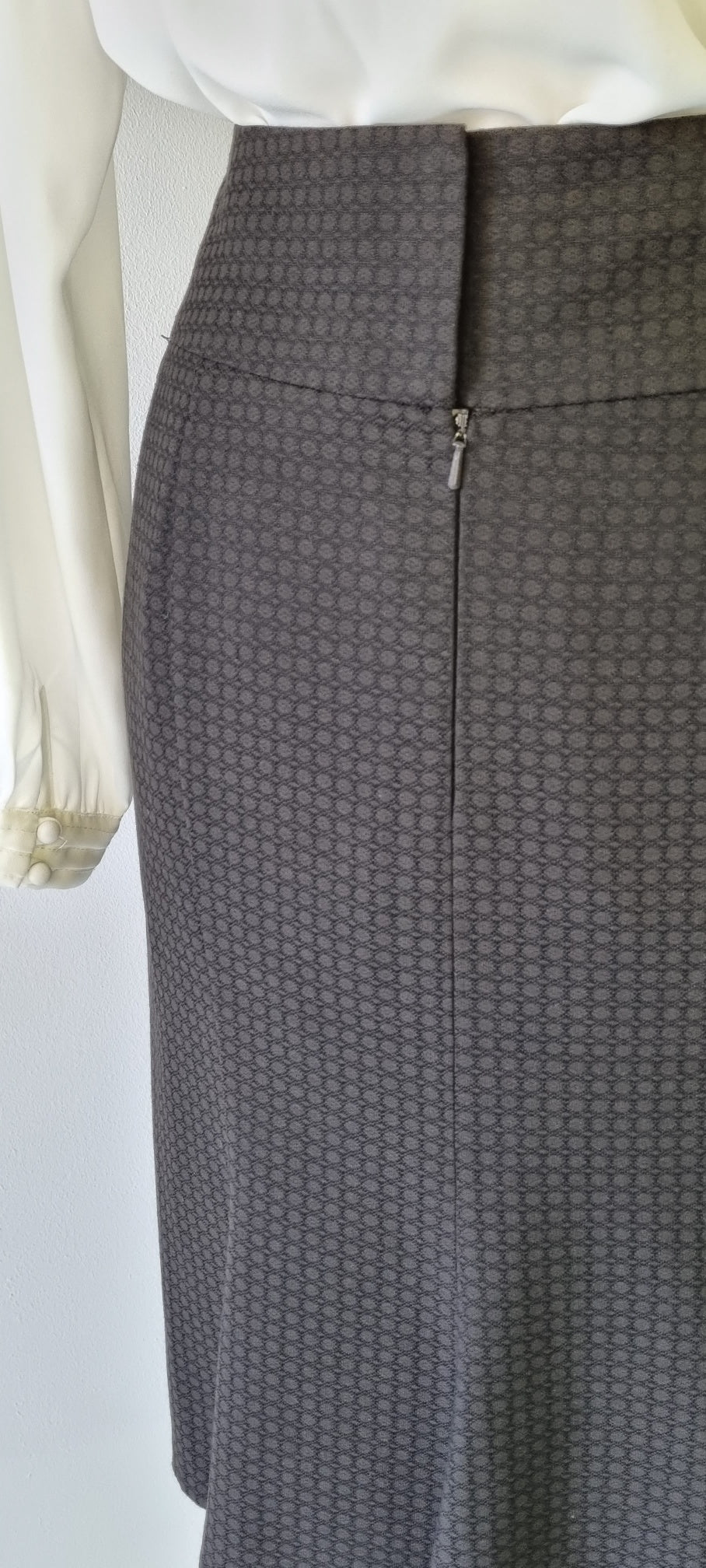 Next - Dark brown patterned tailored knee length skirt