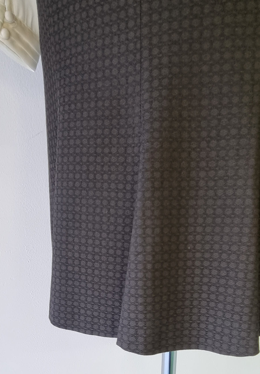 Next - Dark brown patterned tailored knee length skirt