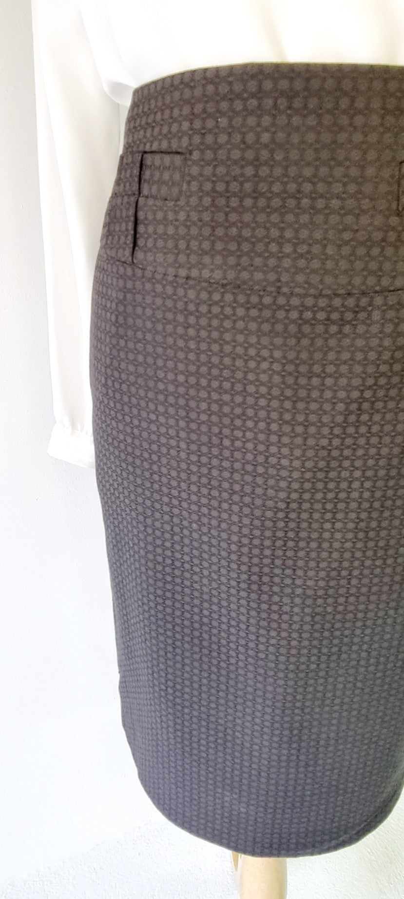 Next - Dark brown patterned tailored knee length skirt