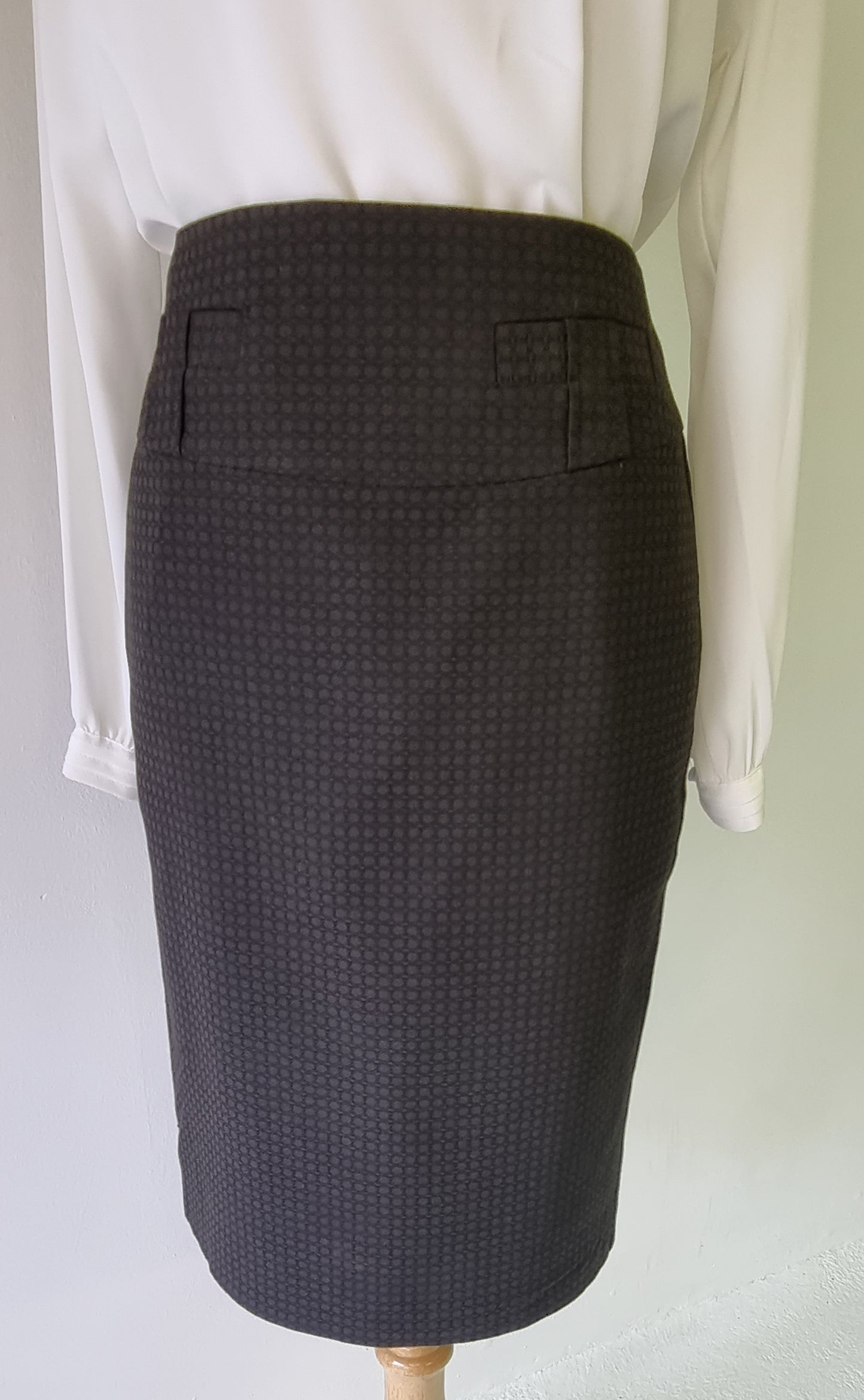 Next - Dark brown patterned tailored knee length skirt