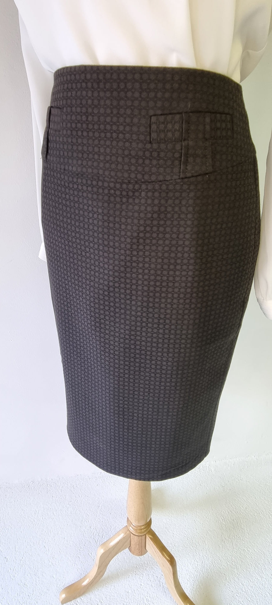 Next - Dark brown patterned tailored knee length skirt