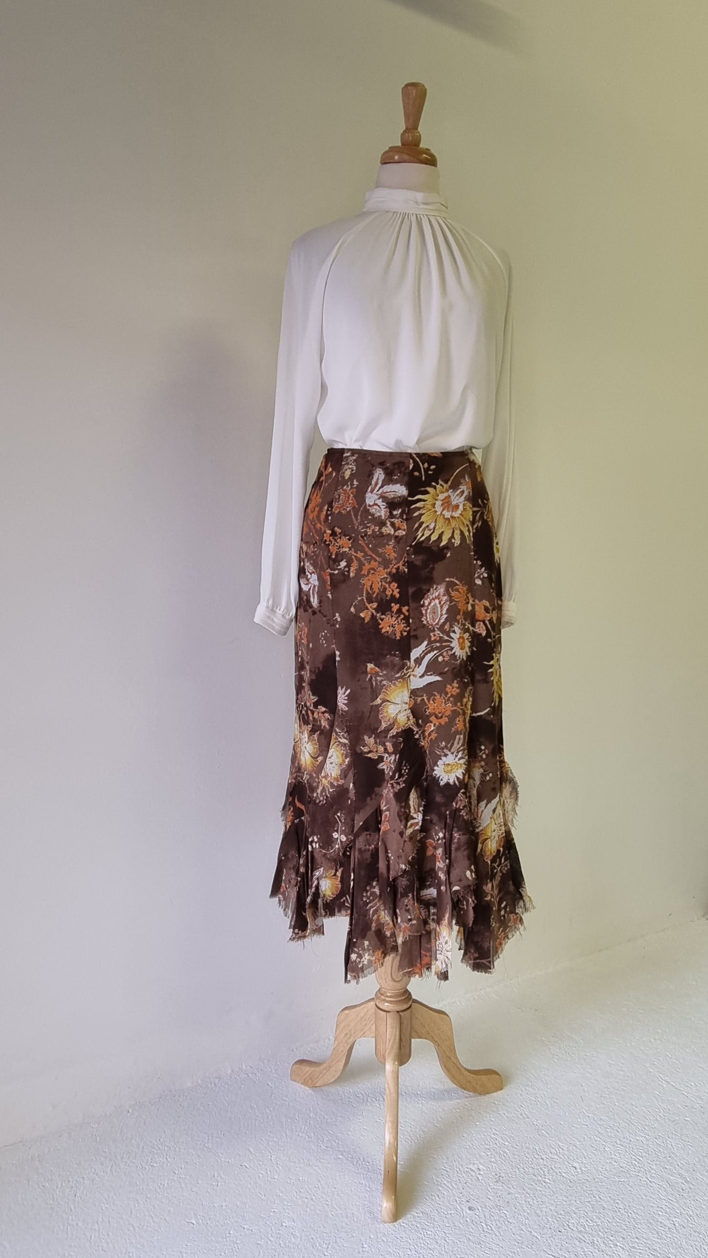 Jelli Bean - Brown, Yellow and Orange 2-piece Maxi Skirt Set
