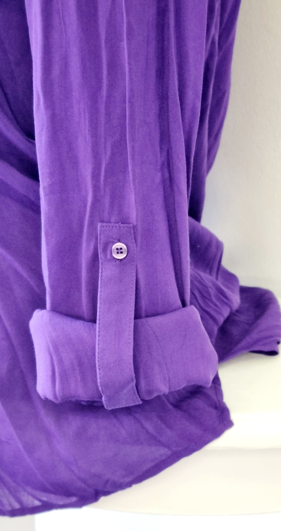 Woolworths - Purple Roll Sleeve Collar Shirt with Hi-Lo Hem