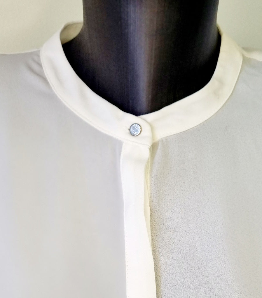 Woolworths - Beige Sleeveless Mandarin Collar Buttoned Top