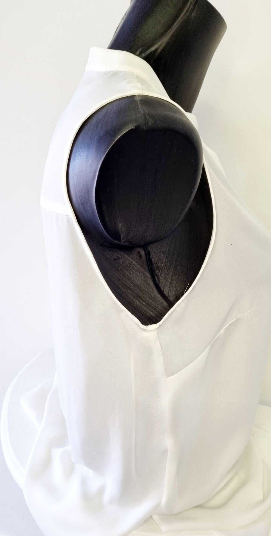 Woolworths - Beige Sleeveless Mandarin Collar Buttoned Top