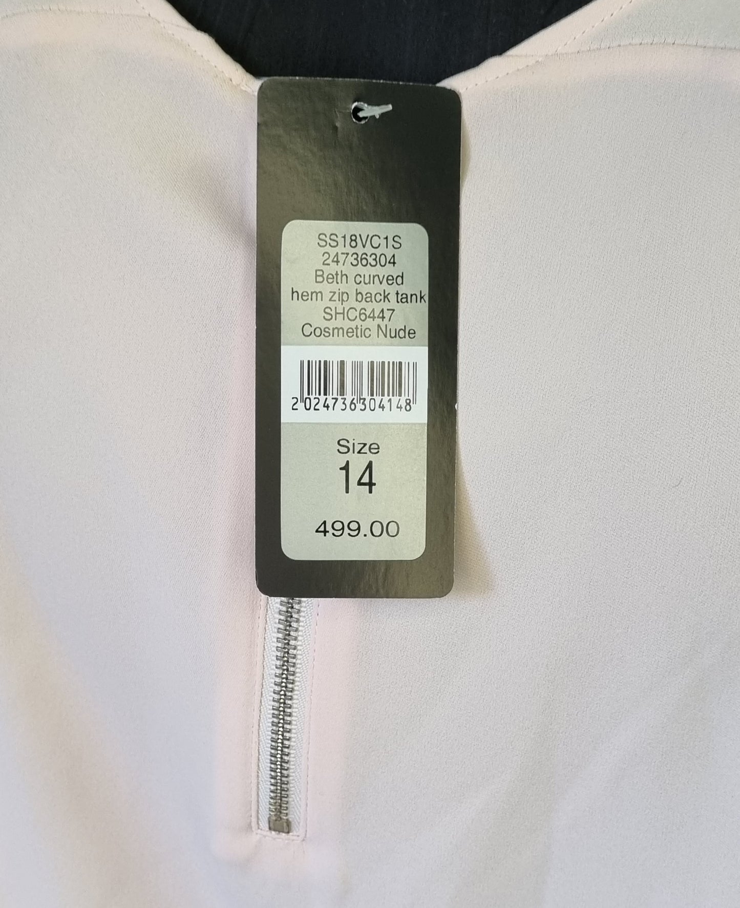 Forever New - Cosmetic Nude Sleeveless Beth Curved Hem Blouse