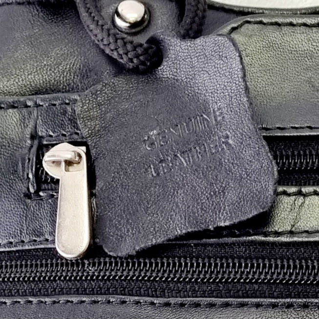 No Brand - Black Leather Tote Bag