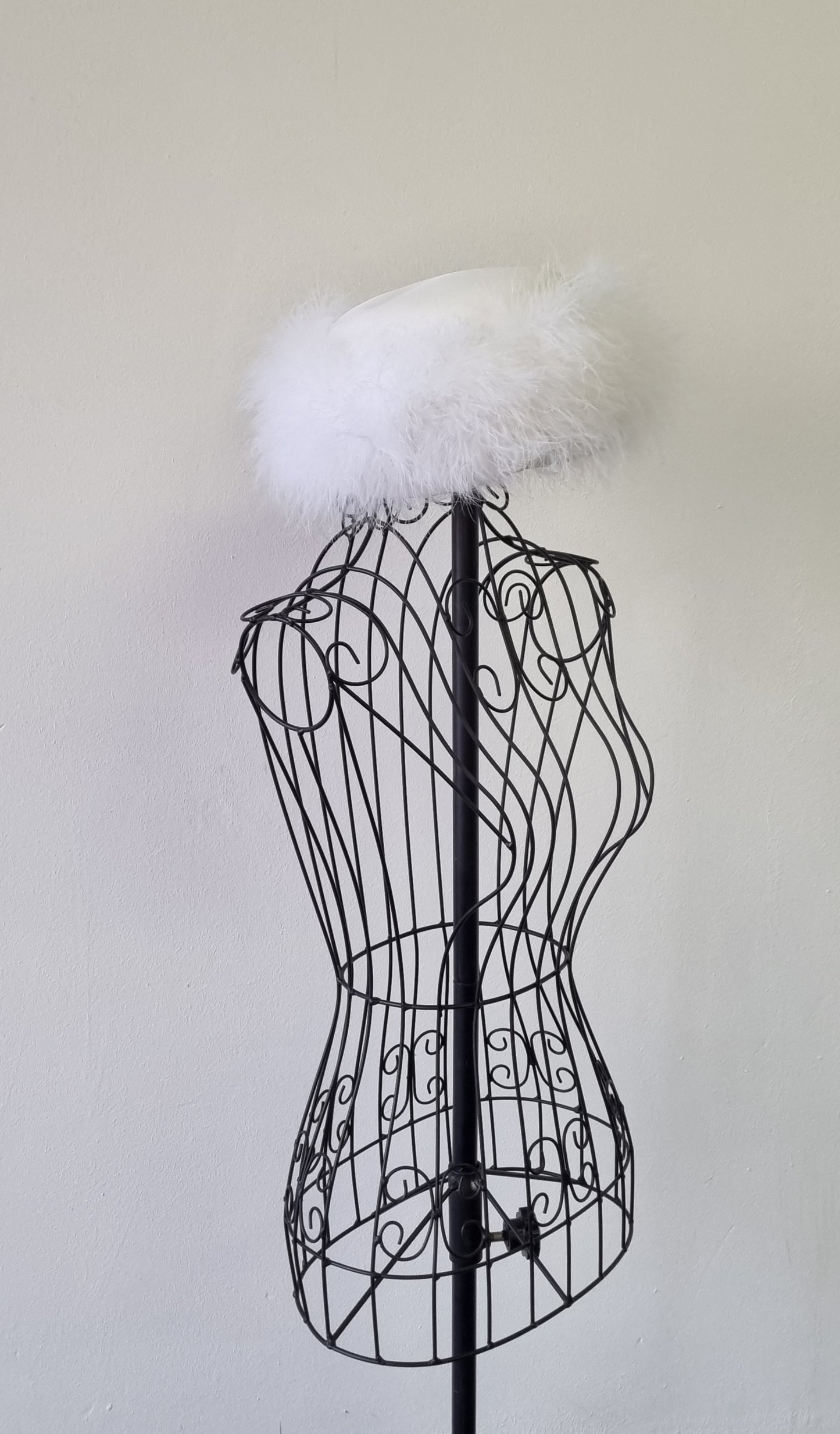 Vintage Feathered  Pillbox Hat