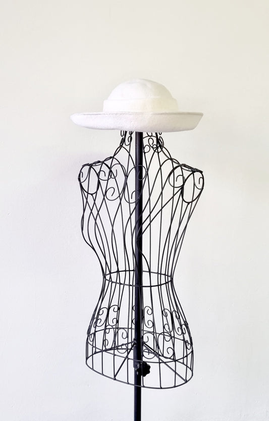 Vintage Ivory Kettle Brim Sun Hat