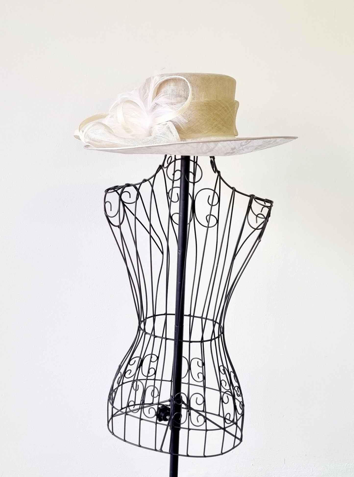 John Lewis - Ivory Hat with Detailed Bow
